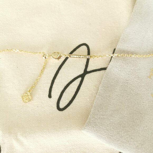 Kendra Scott Necklace - Genevieve Luster Plated Pink Cat's Eye Glass Gold - Picture 3 of 4